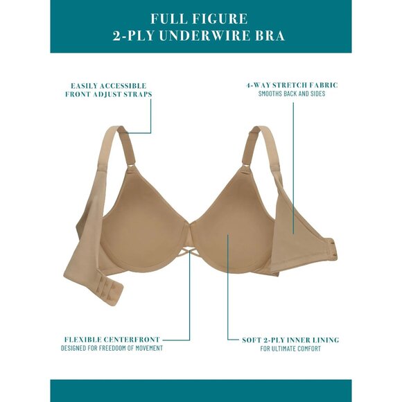 Vanity Fair SZ 40D Radiant Collection Women's Underwire Bra - Magenta Disco Lace - Picture 8 of 8